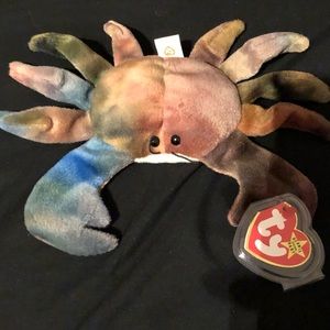 RARE!! Claude the crab TY Beanie Babie!